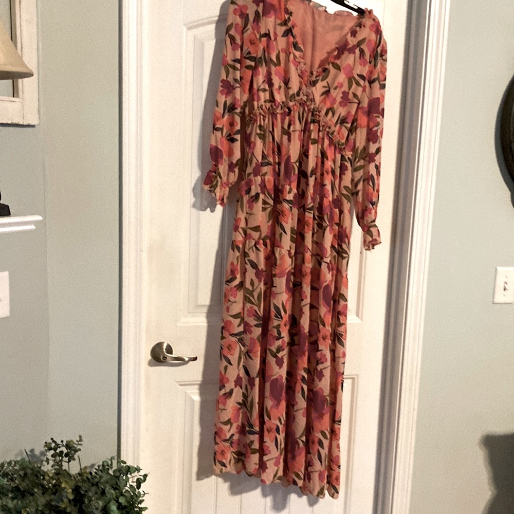 Floral Maxi long sleeve dress